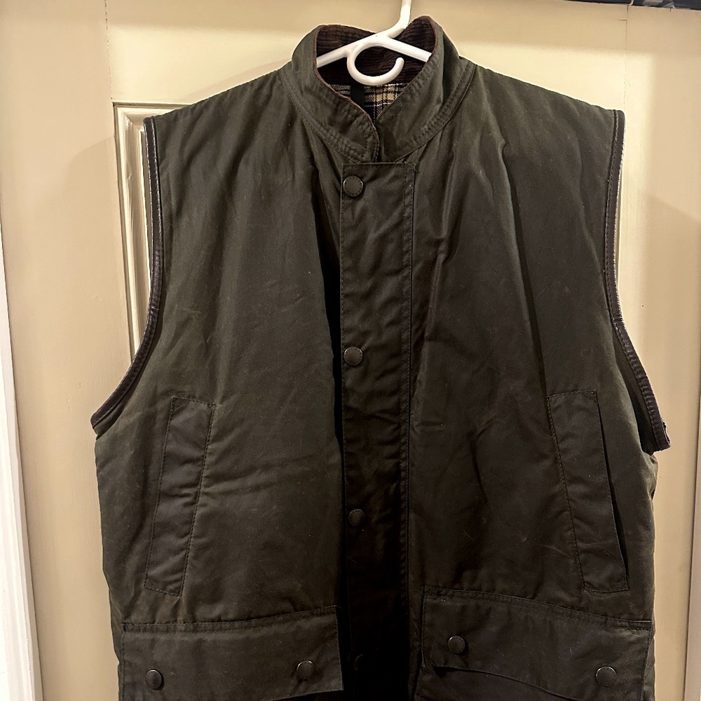 Mens Barbour A220 WESTMORLAND - Wax Cotton Vest - SIZE L (Vintage!)